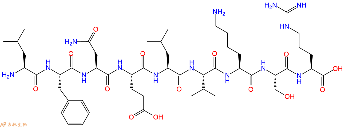 专肽生物产品H2N-Leu-Phe-Asn-Glu-Leu-Val-Lys-Ser-Arg-OH