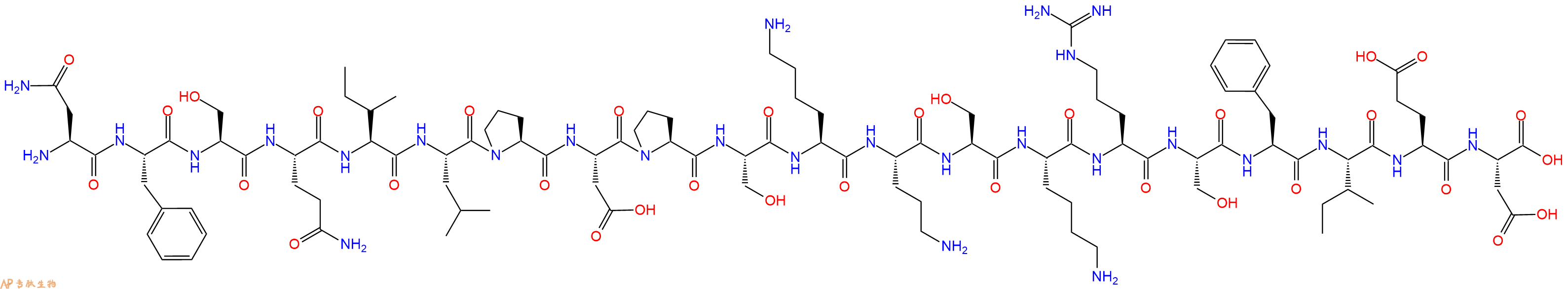 专肽生物产品H2N-Asn-Phe-Ser-Gln-Ile-Leu-Pro-Asp-Pro-Ser-Lys-Orn-Ser-Lys-Arg-Ser-Phe-Ile-Glu-Asp-OH