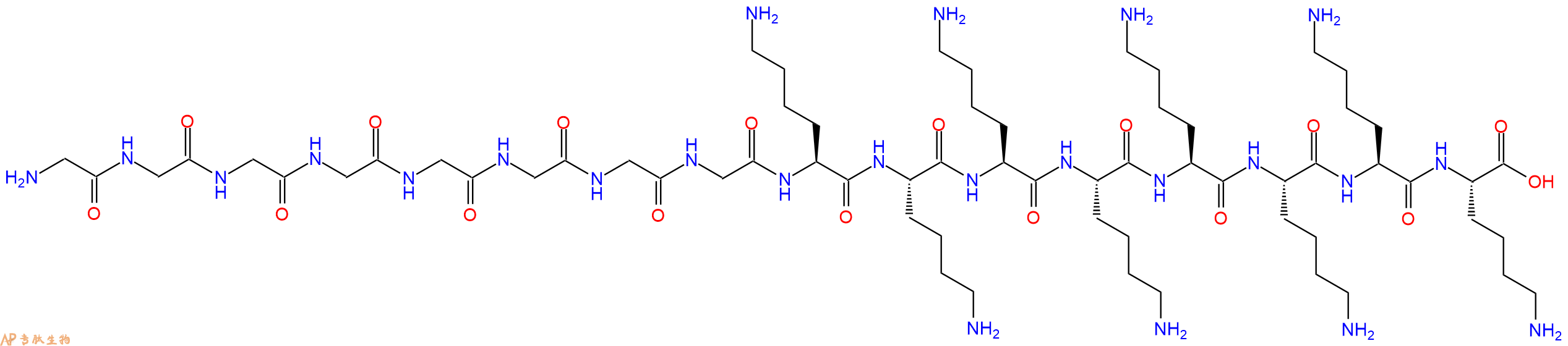 专肽生物产品H2N-Gly-Gly-Gly-Gly-Gly-Gly-Gly-Gly-Lys-Lys-Lys-Lys-Lys-Lys-Lys-Lys-OH