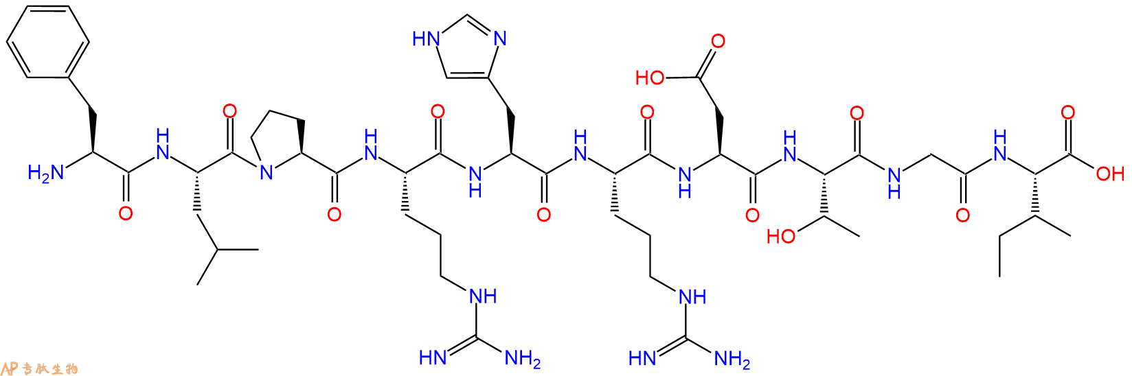 专肽生物产品H2N-Phe-Leu-Pro-Arg-His-Arg-Asp-Thr-Gly-Ile-OH