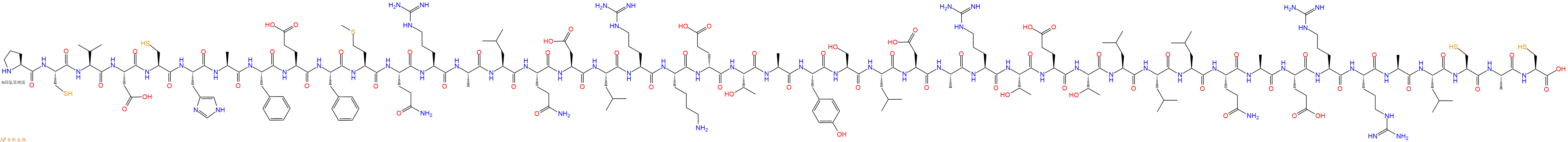 专肽生物产品H2N-Pro-Cys-Val-Asp-Cys-His-Ala-Phe-Glu-Phe-Met-Gln-Arg-Ala-Leu-Gln-Asp-Leu-Arg-Lys-DGlu-Thr-Ala-Tyr-Ser-Leu-Asp-Ala-Arg-Thr-Glu-Thr-Leu-Leu-Leu-Gln-Ala-Glu-Arg-Arg-Ala-Leu-Cys-Ala-Cys-OH