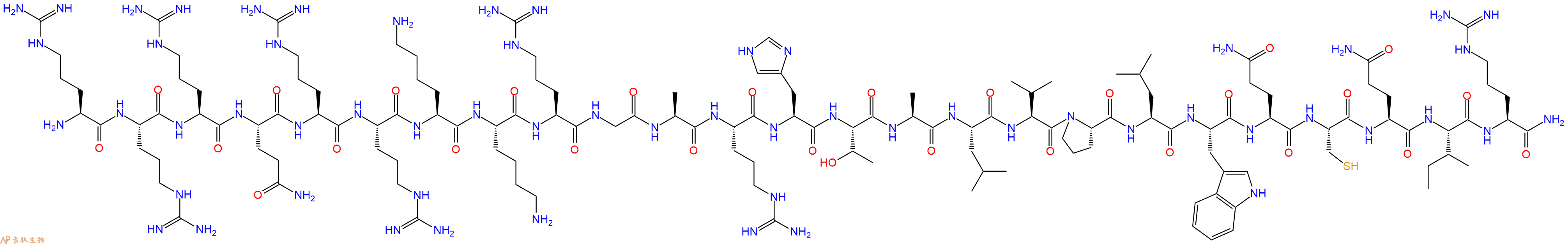 专肽生物产品H2N-Arg-Arg-Arg-Gln-Arg-Arg-Lys-Lys-Arg-Gly-Ala-Arg-His-Thr-Ala-Leu-Val-Pro-Leu-Trp-Gln-Cys-Gln-Ile-Arg-CONH2