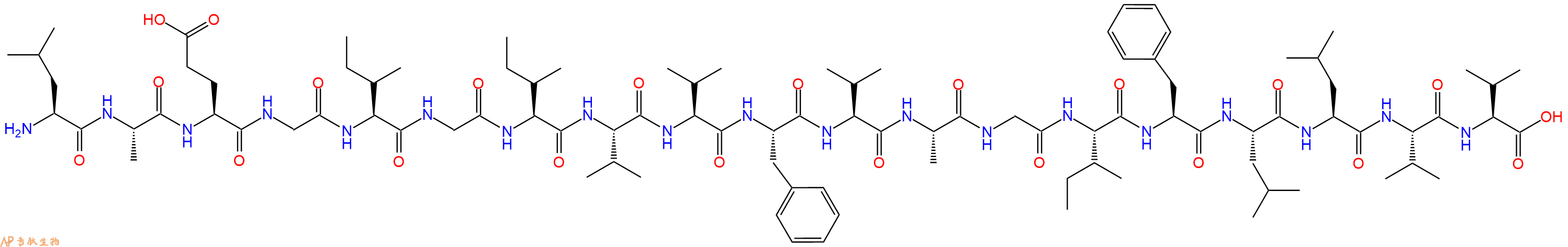 专肽生物产品H2N-Leu-Ala-Glu-Gly-Ile-Gly-Ile-Val-Val-Phe-Val-Ala-Gly-Ile-Phe-Leu-Leu-Val-Val-OH