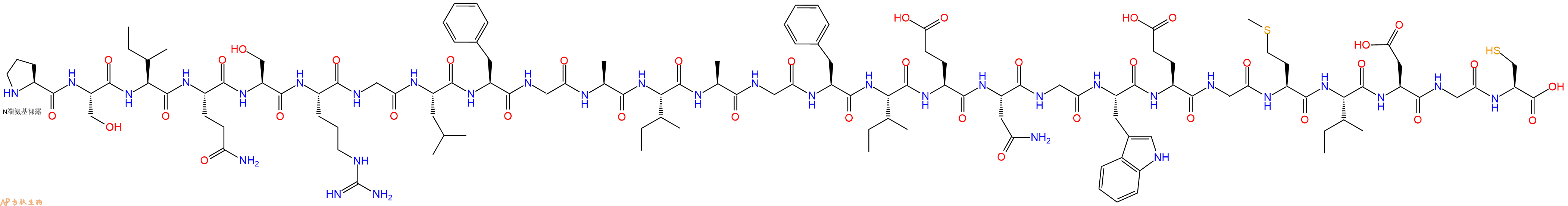 专肽生物产品H2N-Pro-Ser-Ile-Gln-Ser-Arg-Gly-Leu-Phe-Gly-Ala-Ile-Ala-Gly-Phe-Ile-Glu-Asn-Gly-Trp-Glu-Gly-Met-Ile-Asp-Gly-Cys-OH