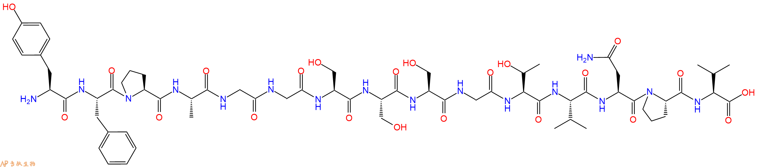 专肽生物产品H2N-Tyr-Phe-Pro-Ala-Gly-Gly-Ser-Ser-Ser-Gly-Thr-Val-Asn-Pro-Val-OH