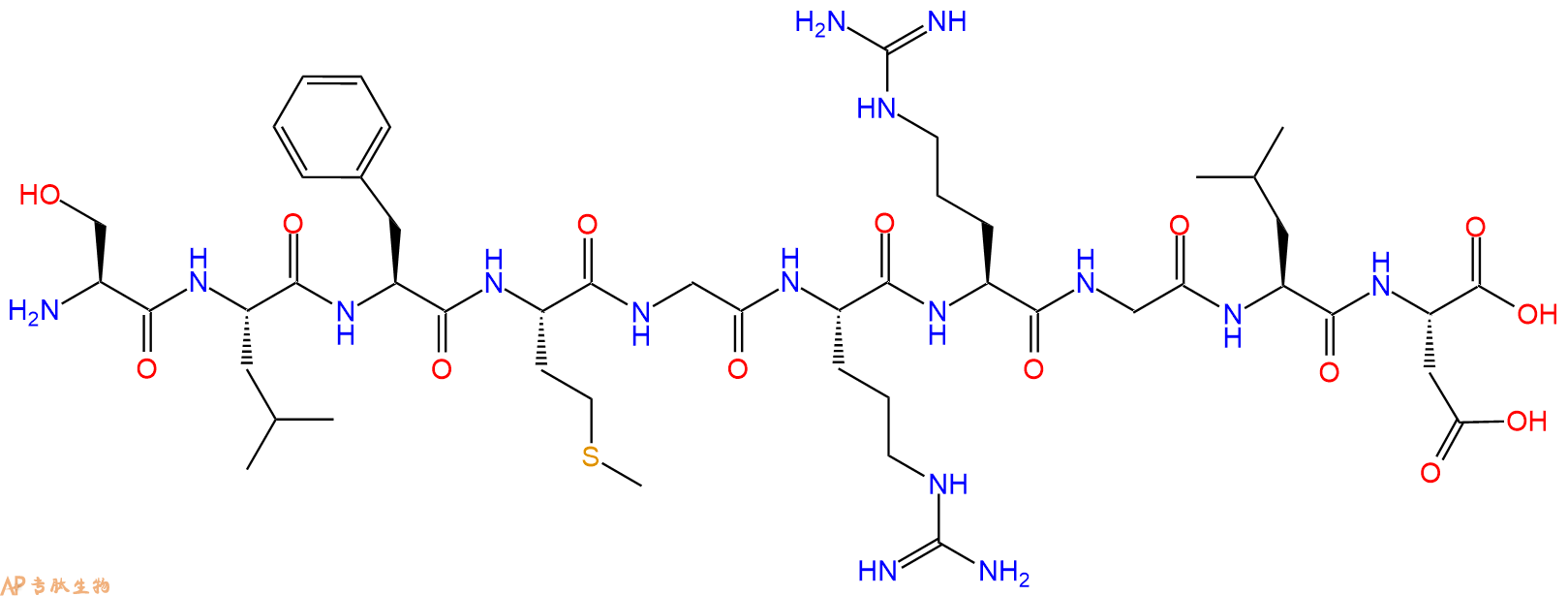 专肽生物产品H2N-Ser-Leu-Phe-Met-Gly-Arg-Arg-Gly-Leu-Asp-OH
