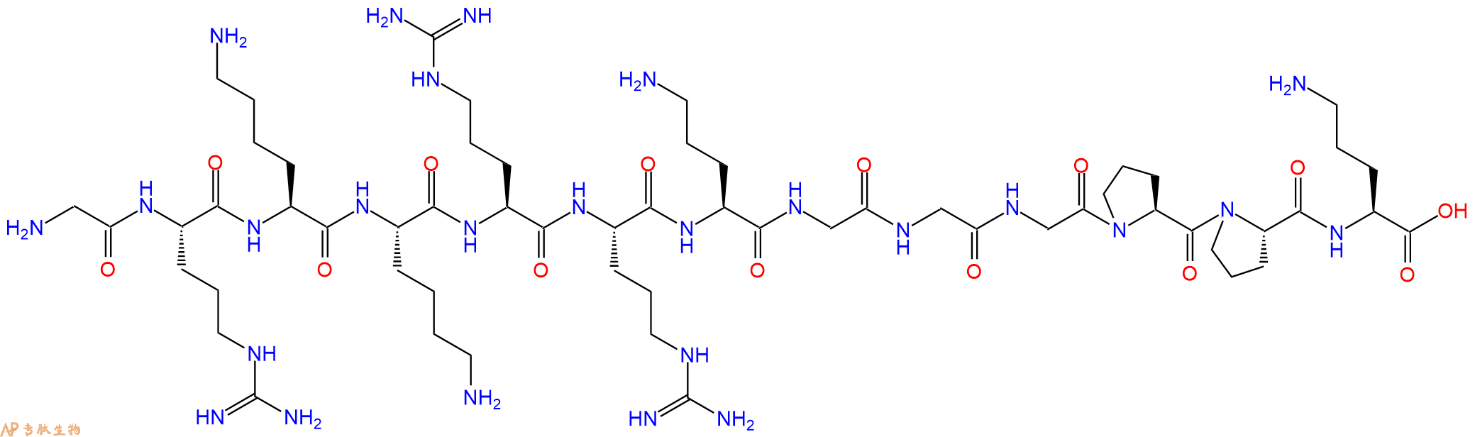 专肽生物产品H2N-Gly-Arg-Lys-Lys-Arg-Arg-Orn-Gly-Gly-Gly-Pro-Pro-Orn-OH
