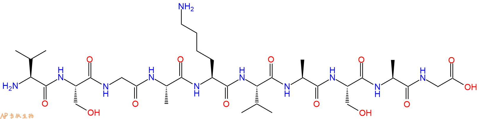 专肽生物产品H2N-Val-Ser-Gly-Ala-Lys-Val-Ala-Ser-Ala-Gly-OH