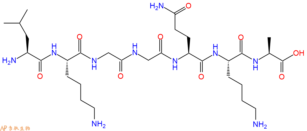 专肽生物产品H2N-Leu-Lys-Gly-Gly-Gln-Lys-Ala-OH