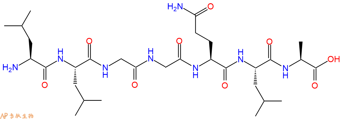 专肽生物产品H2N-Leu-Leu-Gly-Gly-Gln-Leu-Ala-OH