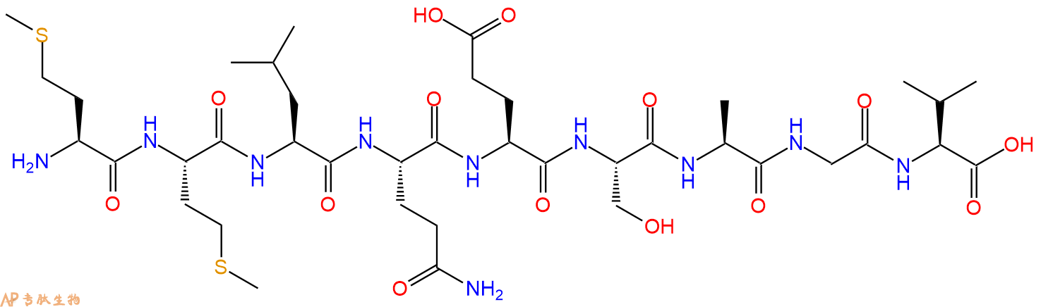 专肽生物产品H2N-Met-Met-Leu-Gln-Glu-Ser-Ala-Gly-Val-OH