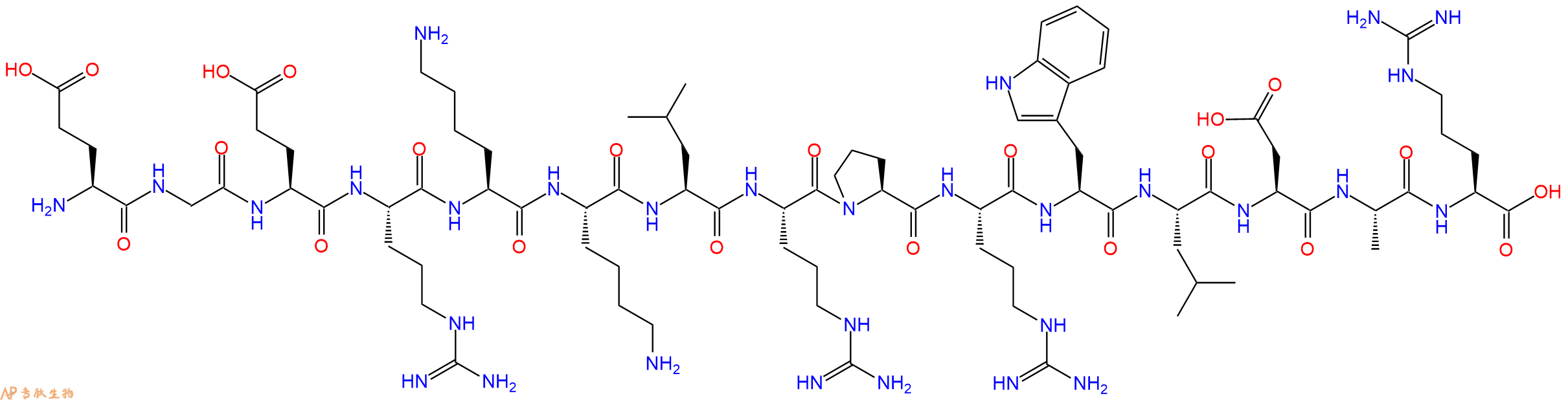 专肽生物产品H2N-Glu-Gly-Glu-Arg-Lys-Lys-Leu-Arg-Pro-Arg-Trp-Leu-Asp-Ala-Arg-OH