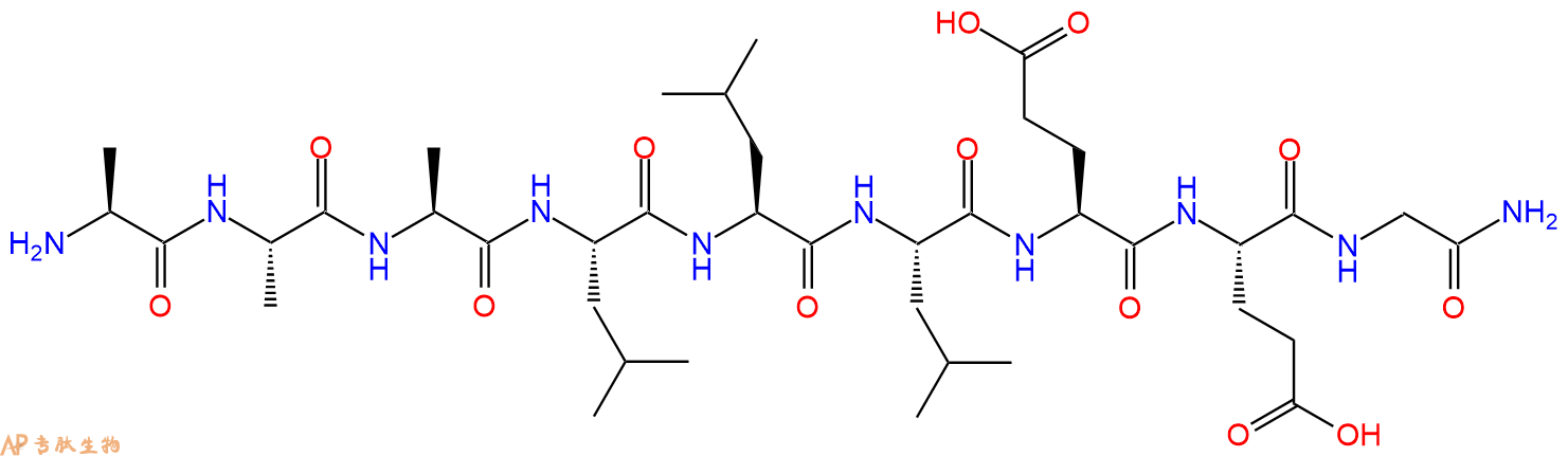 专肽生物产品H2N-Ala-Ala-Ala-Leu-Leu-Leu-Glu-Glu-Gly-CONH2