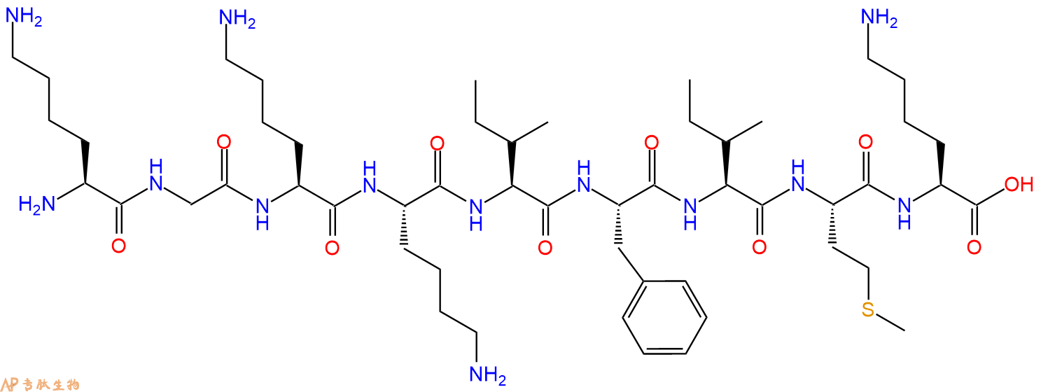 专肽生物产品H2N-Lys-Gly-Lys-Lys-Ile-Phe-Ile-Met-Lys-OH
