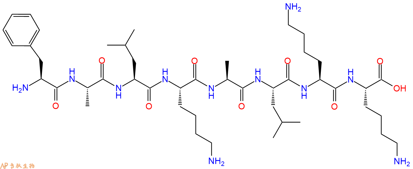 专肽生物产品H2N-Phe-Ala-Leu-Lys-Ala-Leu-Lys-Lys-OH
