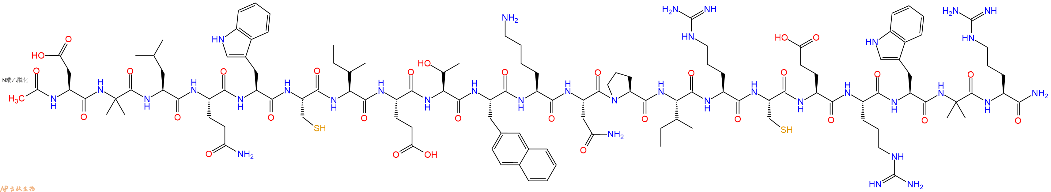 专肽生物产品Ac-Asp-Aib-Leu-Gln-Trp-Cys-Ile-Glu-Thr-2Nal-Lys-Asn-Pro-Ile-Arg-Cys-Glu-Arg-Trp-Aib-Arg-CONH2