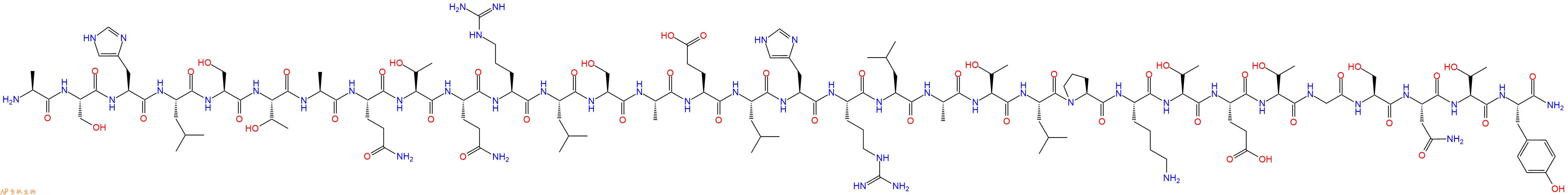 专肽生物产品H2N-Ala-Ser-His-Leu-Ser-Thr-Ala-Gln-Thr-Gln-Arg-Leu-Ser-Ala-Glu-Leu-His-Arg-Leu-Ala-Thr-Leu-Pro-Lys-Thr-Glu-Thr-Gly-Ser-Asn-Thr-Tyr-CONH2