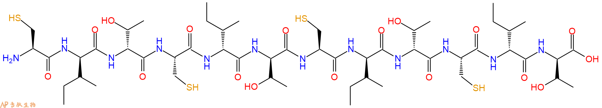 专肽生物产品H2N-Cys-DIle-DThr-Cys-DIle-DThr-Cys-DIle-DThr-Cys-DIle-DThr-OH
