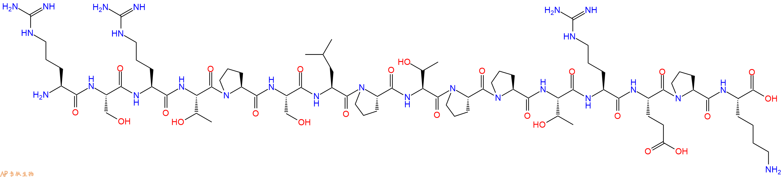 专肽生物产品H2N-Arg-Ser-Arg-Thr-Pro-Ser-Leu-Pro-Thr-Pro-Pro-Thr-Arg-Glu-Pro-Lys-OH