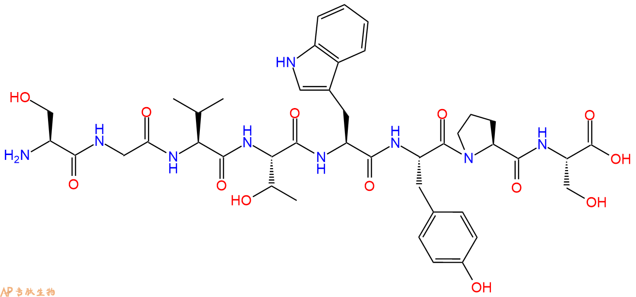 专肽生物产品H2N-Ser-Gly-Val-Thr-Trp-Tyr-Pro-Ser-OH