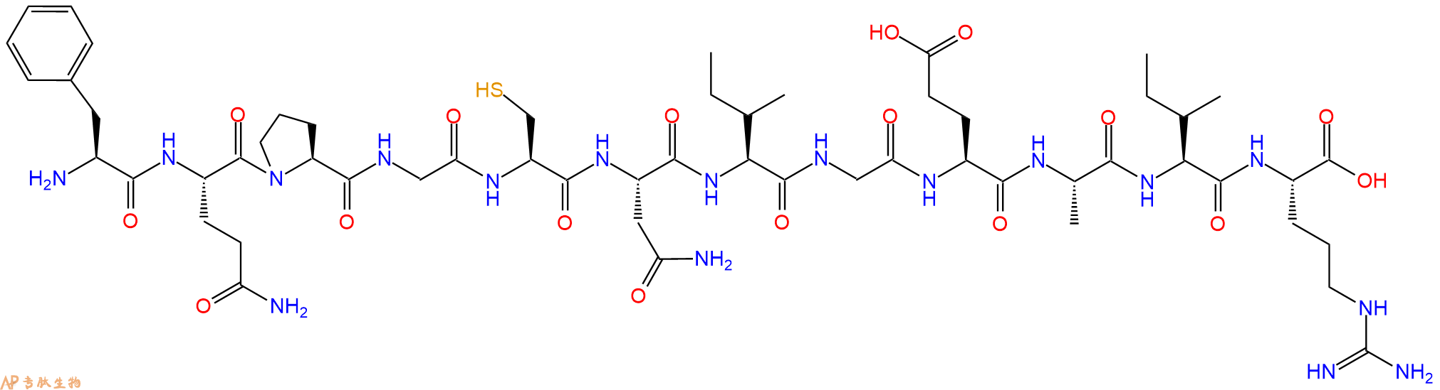 专肽生物产品H2N-Phe-Gln-Pro-Gly-Cys-Asn-Ile-Gly-Glu-Ala-Ile-Arg-OH
