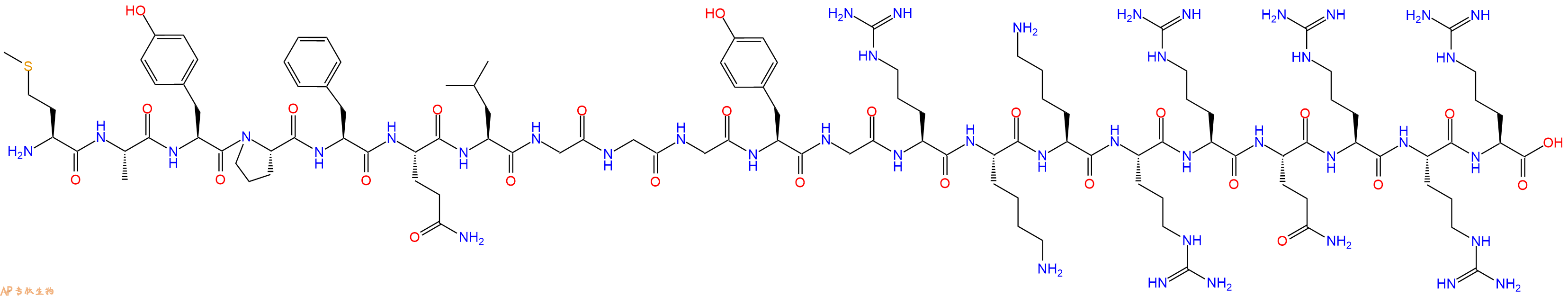 专肽生物产品H2N-Met-Ala-Tyr-Pro-Phe-Gln-Leu-Gly-Gly-Gly-Tyr-Gly-Arg-Lys-Lys-Arg-Arg-Gln-Arg-Arg-Arg-OH