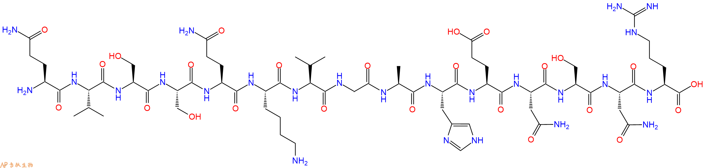 专肽生物产品H2N-Gln-Val-Ser-Ser-Gln-Lys-Val-Gly-Ala-His-Glu-Asn-Ser-Asn-Arg-OH