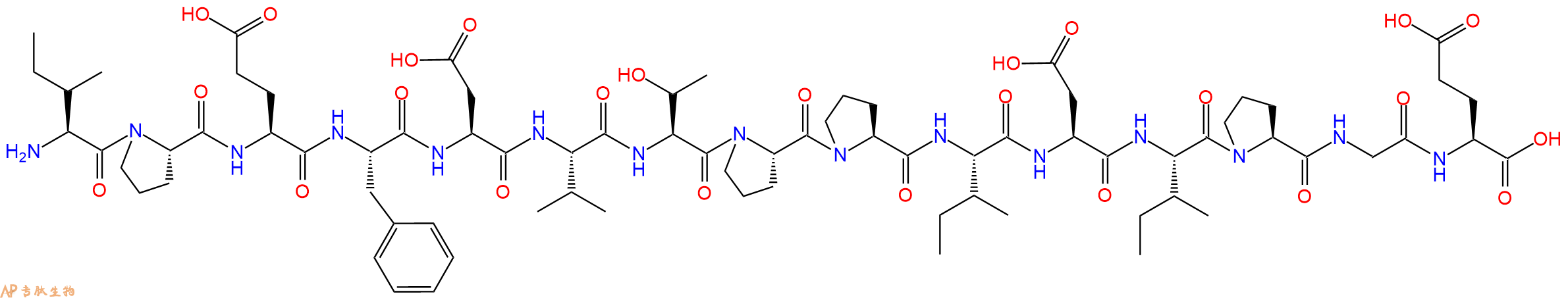 专肽生物产品H2N-Ile-Pro-Glu-Phe-Asp-Val-Thr-Pro-Pro-Ile-Asp-Ile-Pro-Gly-Glu-OH