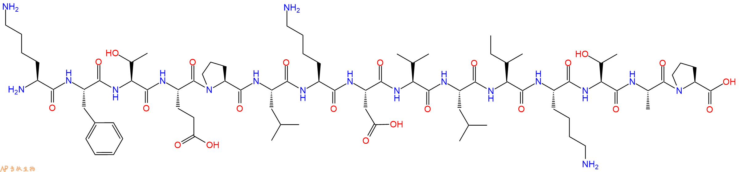 专肽生物产品H2N-Lys-Phe-Thr-Glu-Pro-Leu-Lys-Asp-Val-Leu-Ile-Lys-Thr-Ala-Pro-OH