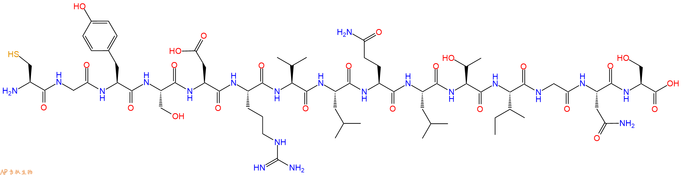 专肽生物产品H2N-Cys-Gly-Tyr-Ser-Asp-Arg-Val-Leu-Gln-Leu-Thr-Ile-Gly-Asn-Ser-OH
