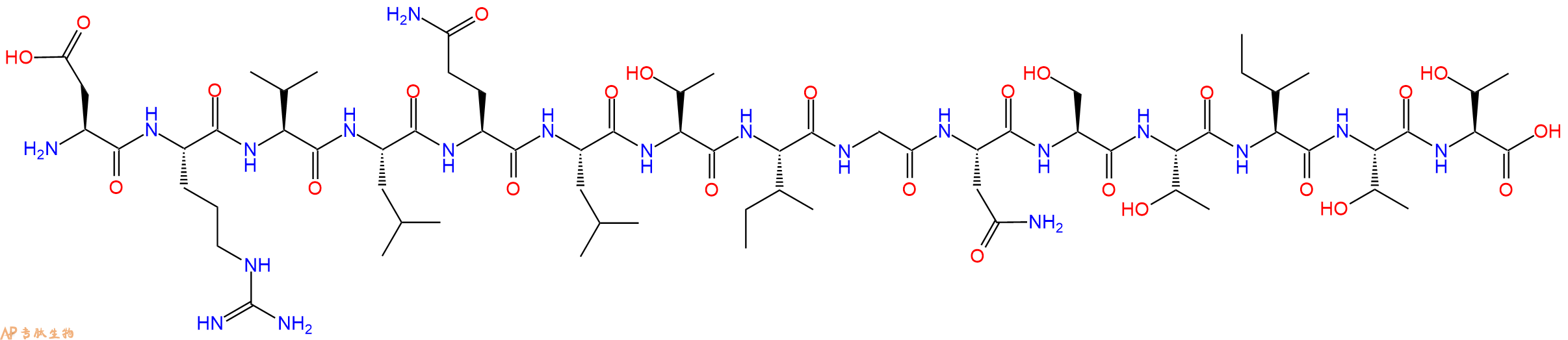 专肽生物产品H2N-Asp-Arg-Val-Leu-Gln-Leu-Thr-Ile-Gly-Asn-Ser-Thr-Ile-Thr-Thr-OH