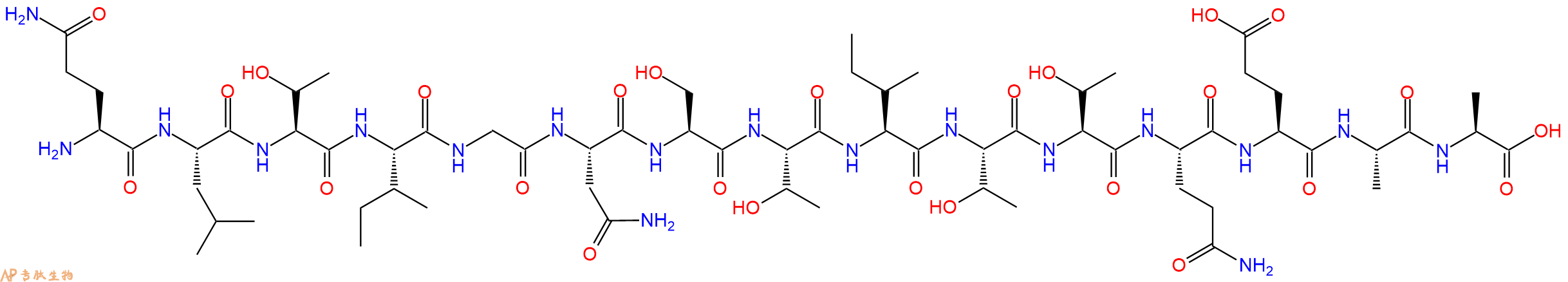 专肽生物产品H2N-Gln-Leu-Thr-Ile-Gly-Asn-Ser-Thr-Ile-Thr-Thr-Gln-Glu-Ala-Ala-OH