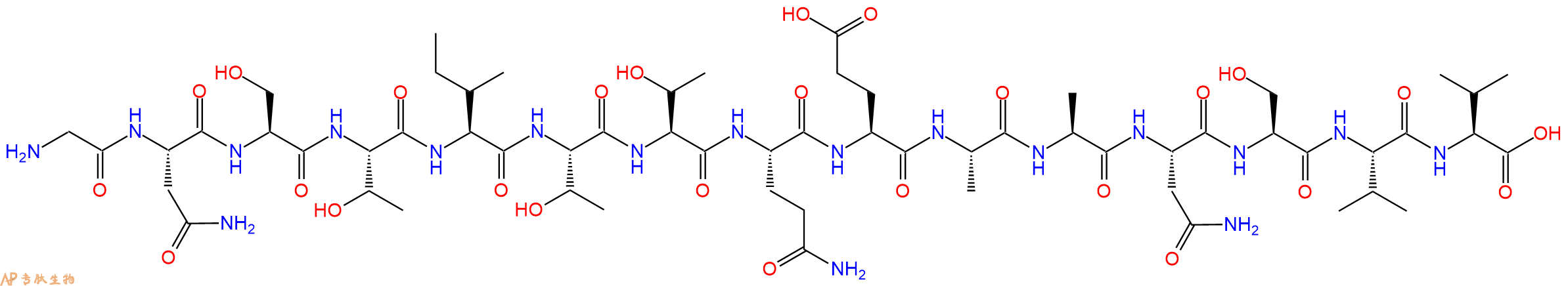 专肽生物产品H2N-Gly-Asn-Ser-Thr-Ile-Thr-Thr-Gln-Glu-Ala-Ala-Asn-Ser-Val-Val-OH