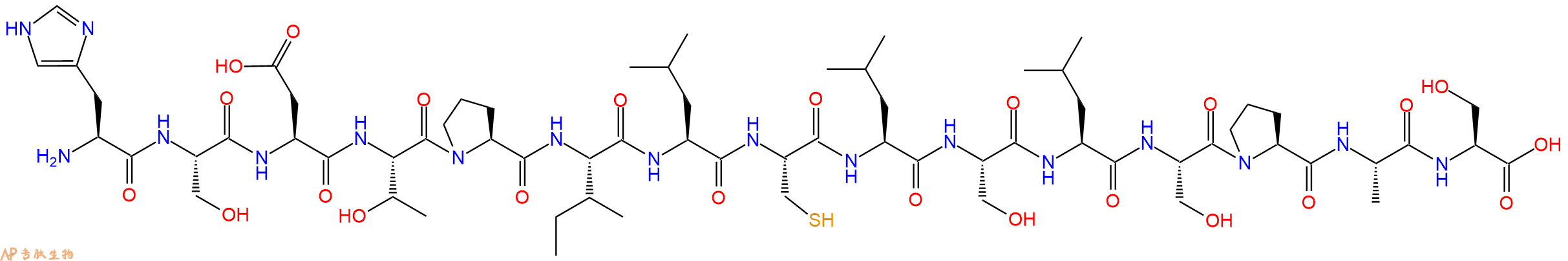 专肽生物产品H2N-His-Ser-Asp-Thr-Pro-Ile-Leu-Cys-Leu-Ser-Leu-Ser-Pro-Ala-Ser-OH