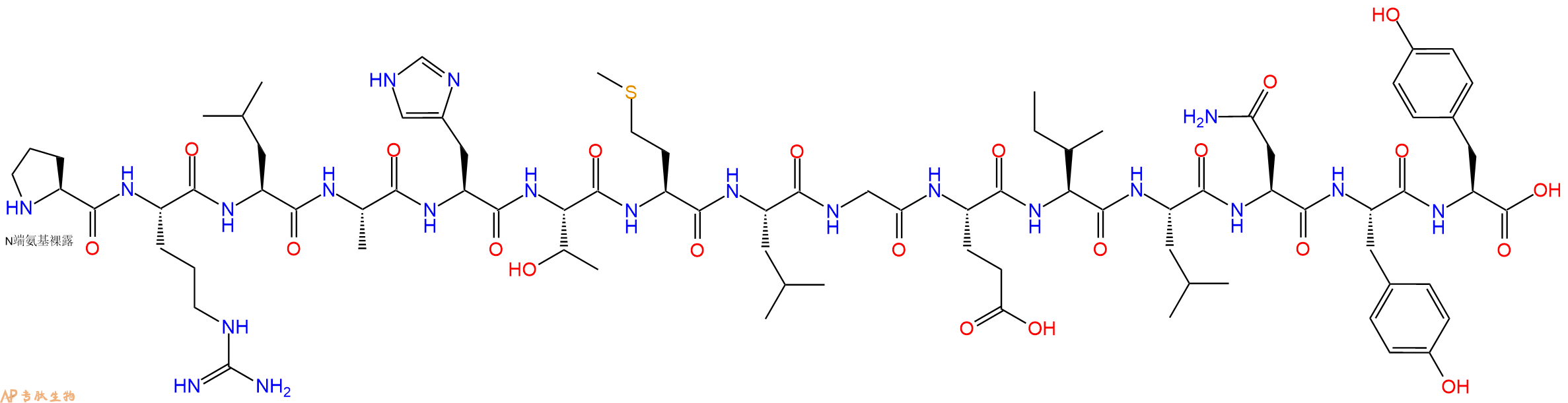 专肽生物产品H2N-Pro-Arg-Leu-Ala-His-Thr-Met-Leu-Gly-Glu-Ile-Leu-Asn-Tyr-Tyr-OH