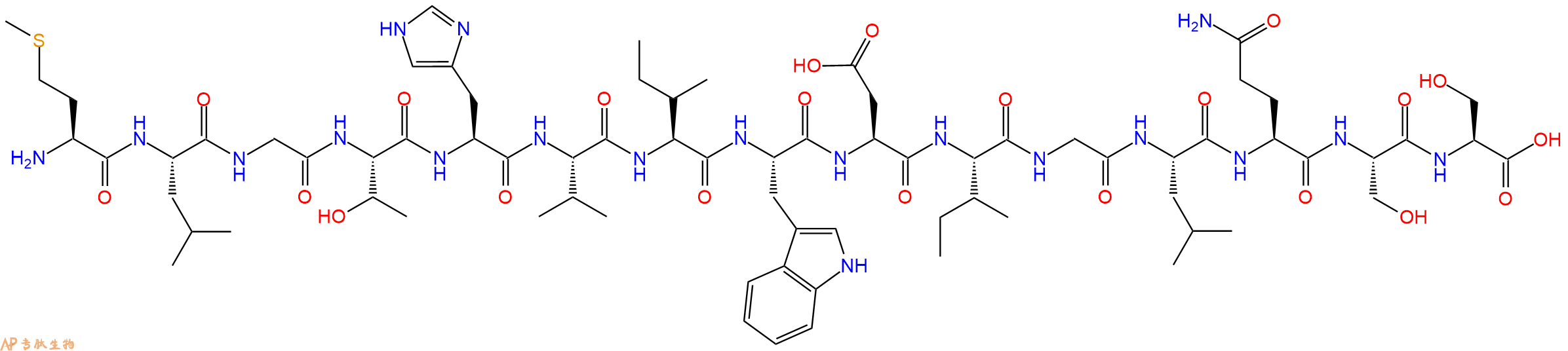专肽生物产品H2N-Met-Leu-Gly-Thr-His-Val-Ile-Trp-Asp-Ile-Gly-Leu-Gln-Ser-Ser-OH