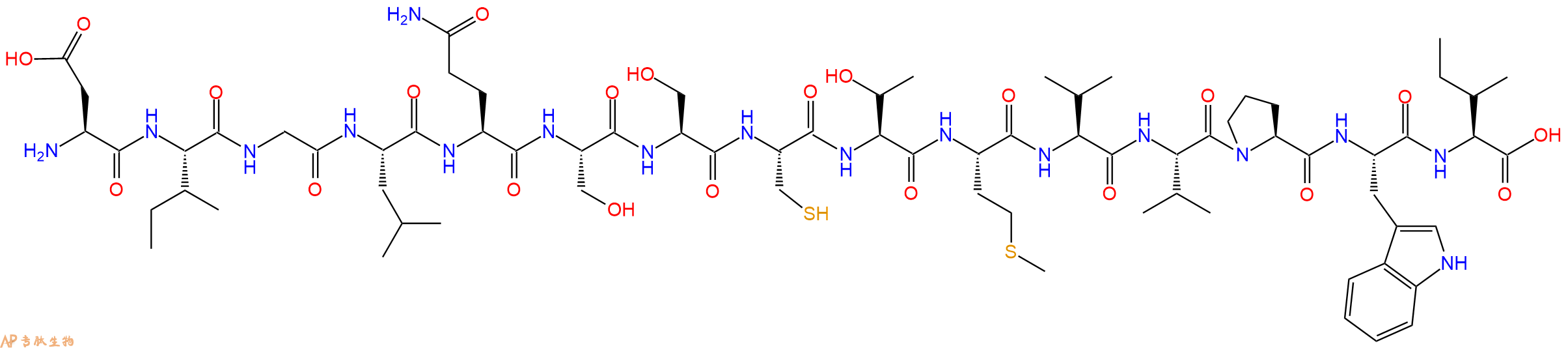 专肽生物产品H2N-Asp-Ile-Gly-Leu-Gln-Ser-Ser-Cys-Thr-Met-Val-Val-Pro-Trp-Ile-OH