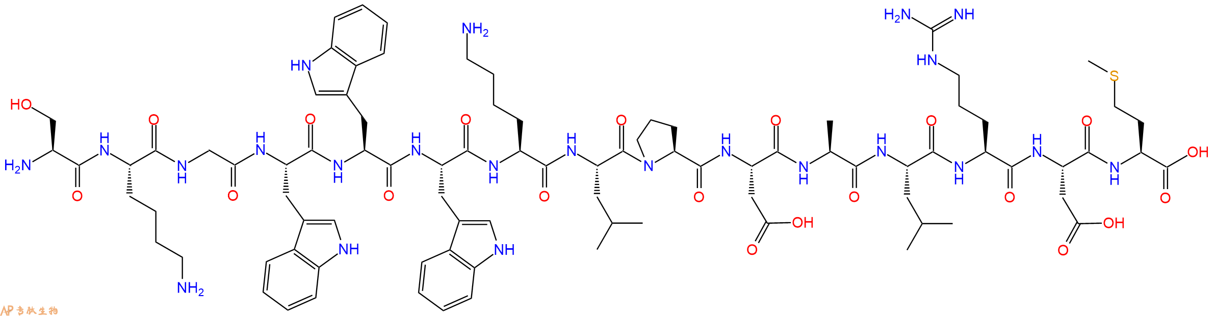 专肽生物产品H2N-Ser-Lys-Gly-Trp-Trp-Trp-Lys-Leu-Pro-Asp-Ala-Leu-Arg-Asp-Met-OH