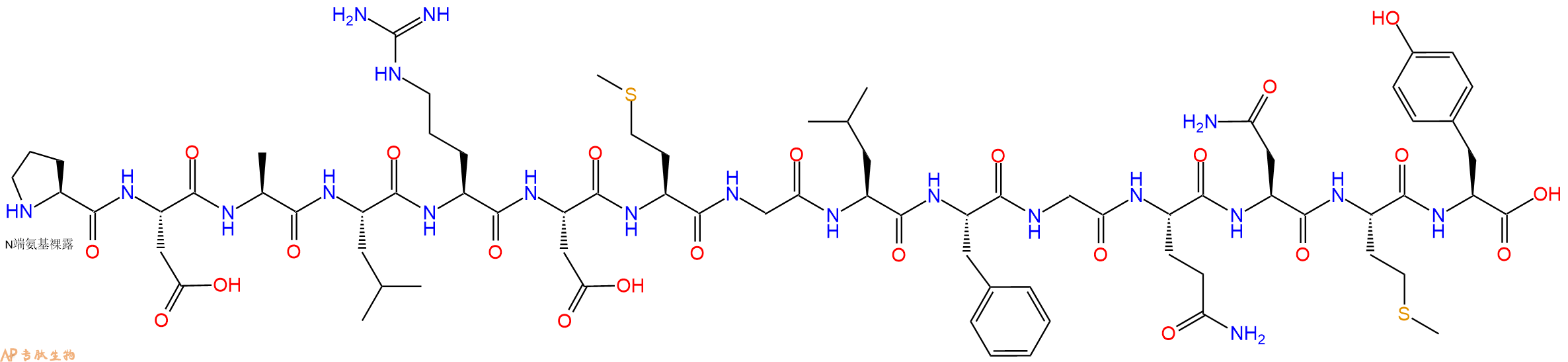 专肽生物产品H2N-Pro-Asp-Ala-Leu-Arg-Asp-Met-Gly-Leu-Phe-Gly-Gln-Asn-Met-Tyr-OH