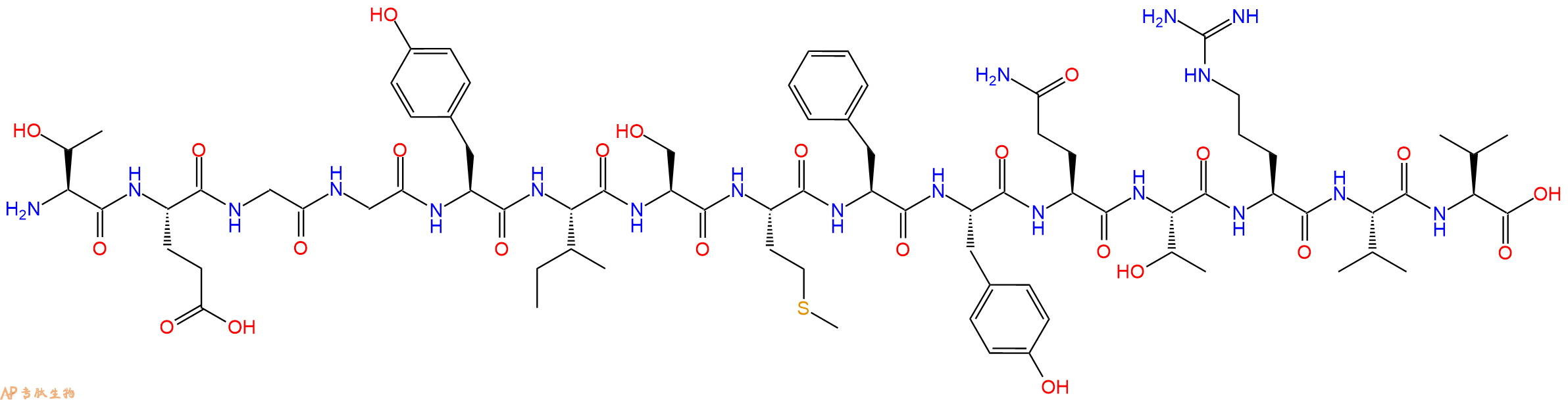 专肽生物产品H2N-Thr-Glu-Gly-Gly-Tyr-Ile-Ser-Met-Phe-Tyr-Gln-Thr-Arg-Val-Val-OH