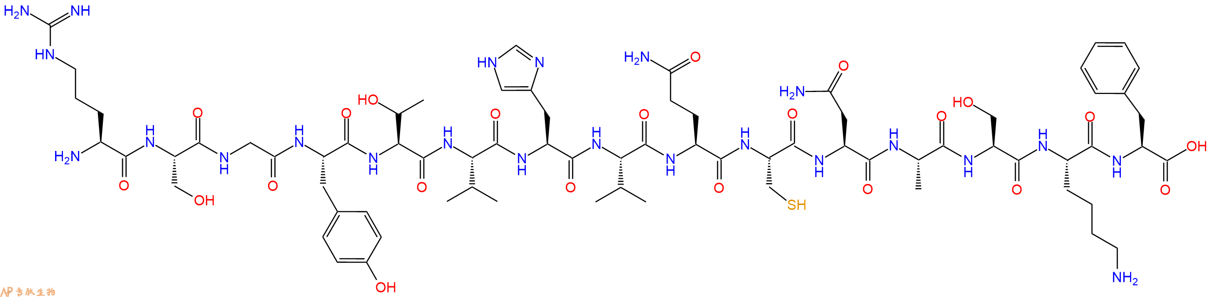 专肽生物产品H2N-Arg-Ser-Gly-Tyr-Thr-Val-His-Val-Gln-Cys-Asn-Ala-Ser-Lys-Phe-OH