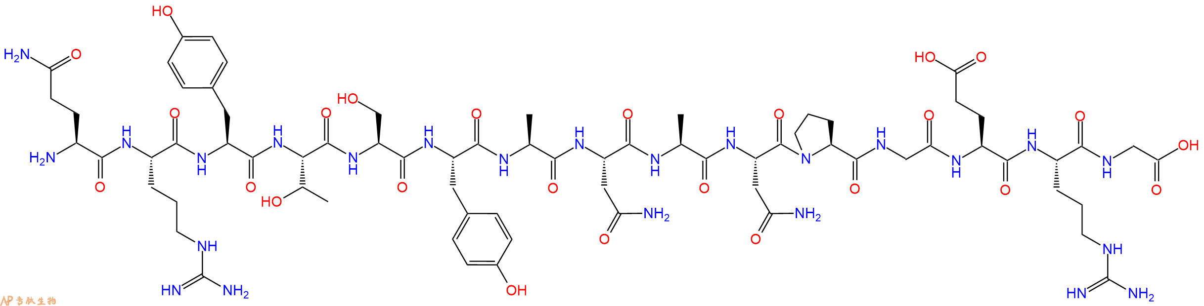 专肽生物产品H2N-Gln-Arg-Tyr-Thr-Ser-Tyr-Ala-Asn-Ala-Asn-Pro-Gly-Glu-Arg-Gly-OH