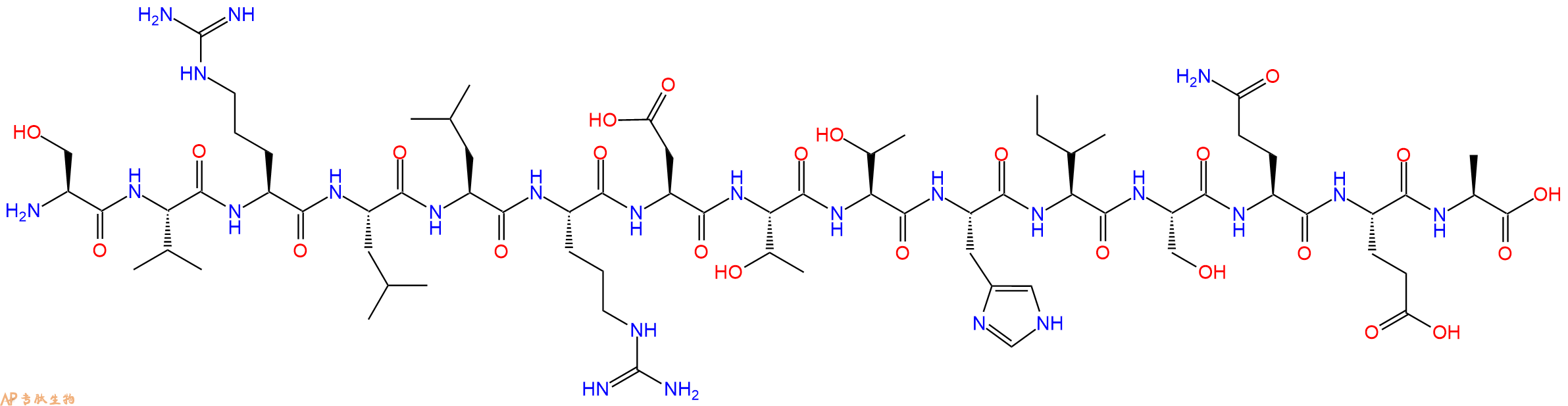专肽生物产品H2N-Ser-Val-Arg-Leu-Leu-Arg-Asp-Thr-Thr-His-Ile-Ser-Gln-Glu-Ala-OH