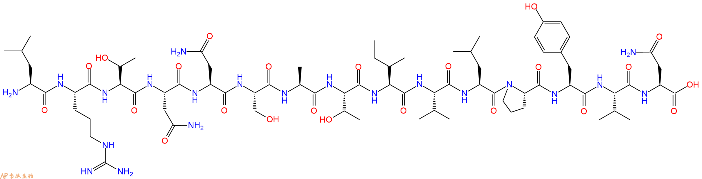 专肽生物产品H2N-Leu-Arg-Thr-Asn-Asn-Ser-Ala-Thr-Ile-Val-Leu-Pro-Tyr-Val-Asn-OH