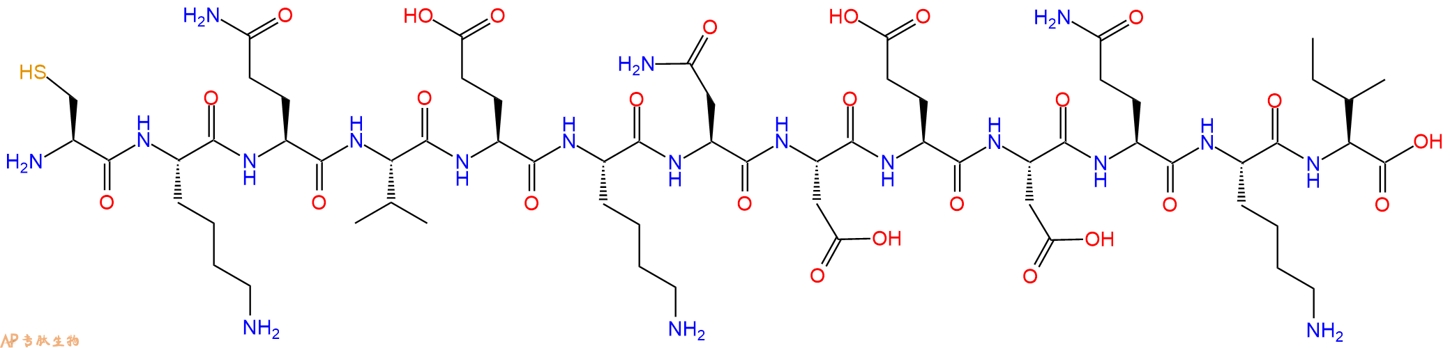 专肽生物产品H2N-Cys-Lys-Gln-Val-Glu-Lys-Asn-Asp-Glu-Asp-Gln-Lys-Ile-OH