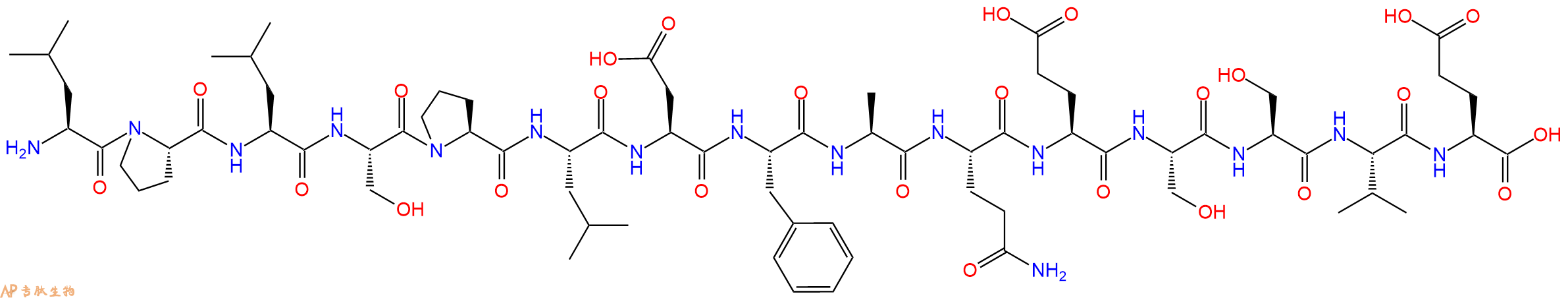 专肽生物产品H2N-Leu-Pro-Leu-Ser-Pro-Leu-Asp-Phe-Ala-Gln-Glu-Ser-Ser-Val-Glu-OH