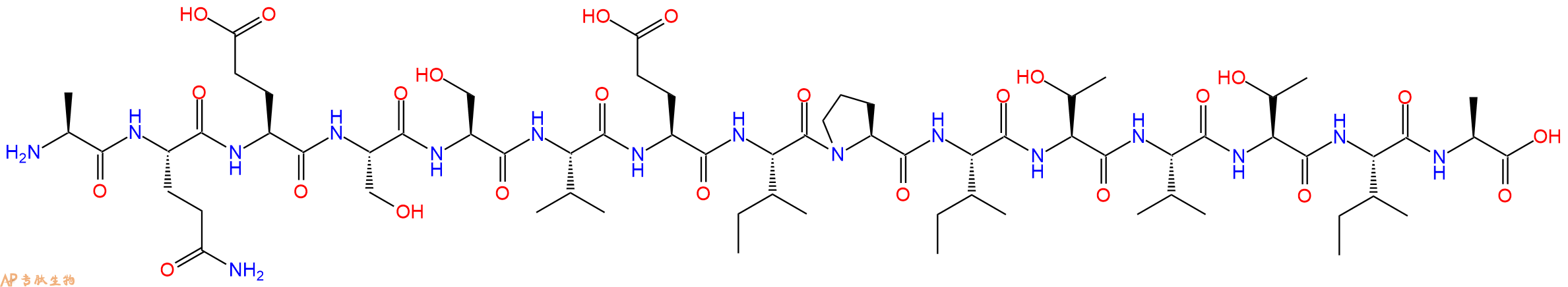 专肽生物产品H2N-Ala-Gln-Glu-Ser-Ser-Val-Glu-Ile-Pro-Ile-Thr-Val-Thr-Ile-Ala-OH