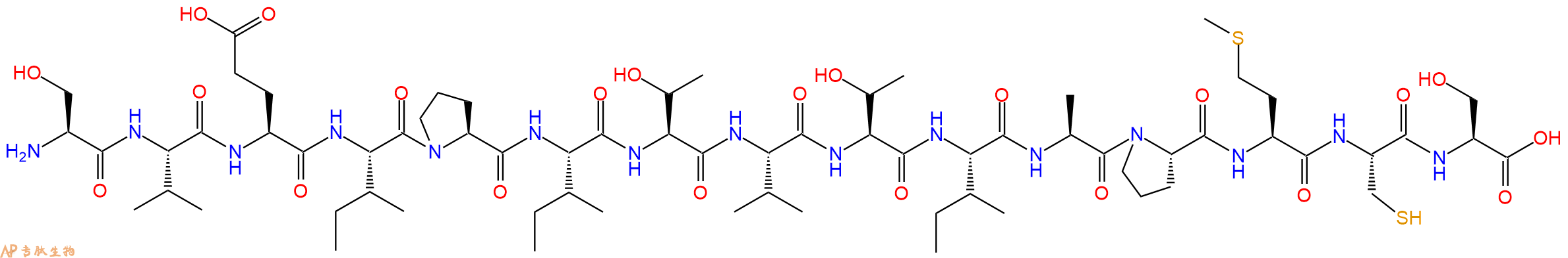 专肽生物产品H2N-Ser-Val-Glu-Ile-Pro-Ile-Thr-Val-Thr-Ile-Ala-Pro-Met-Cys-Ser-OH