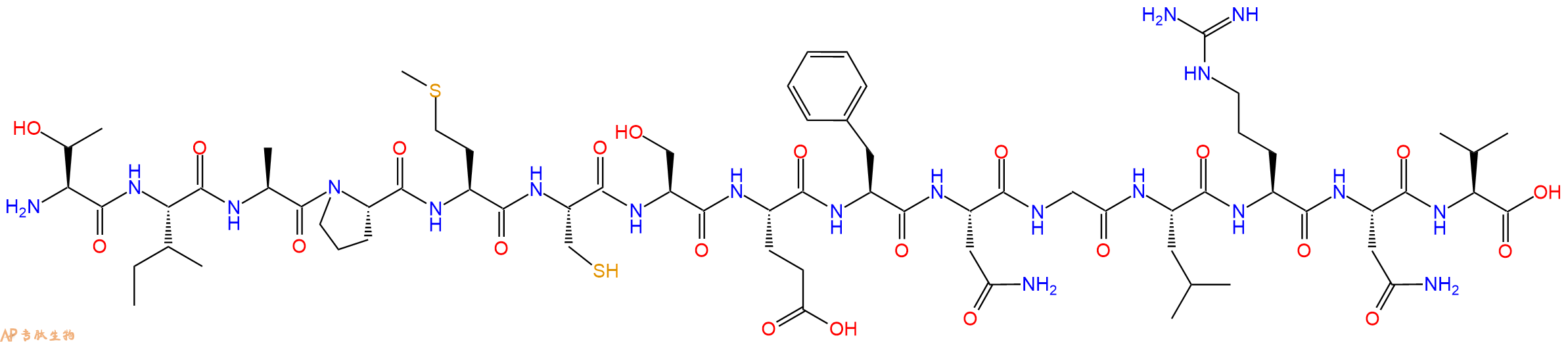 专肽生物产品H2N-Thr-Ile-Ala-Pro-Met-Cys-Ser-Glu-Phe-Asn-Gly-Leu-Arg-Asn-Val-OH