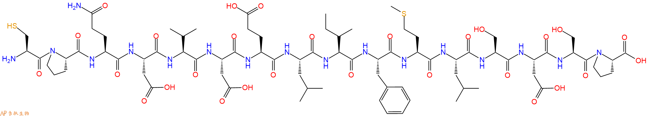 专肽生物产品H2N-Cys-Pro-Gln-Asp-Val-Asp-Glu-Leu-Ile-Phe-Met-Leu-Ser-Asp-Ser-Pro-OH